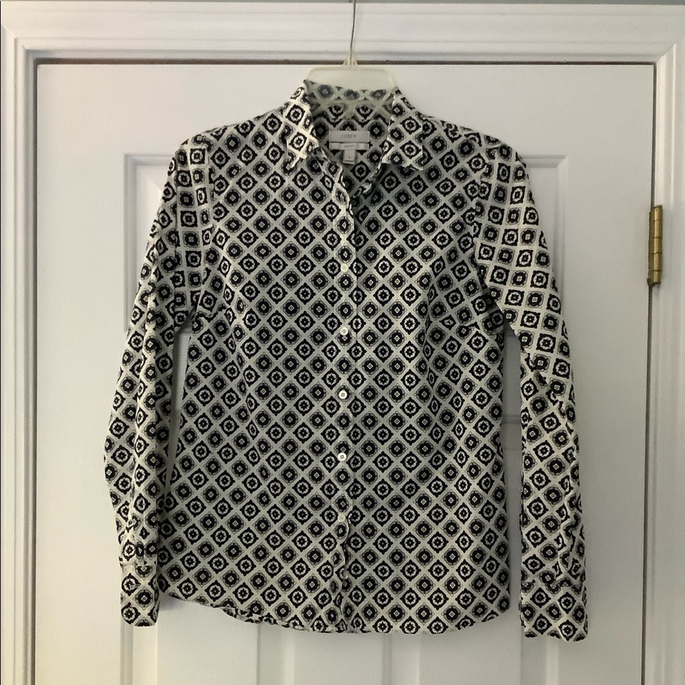 J. Crew Foulard Blue Medallion Perfect Shirt - Picture 10 of 12